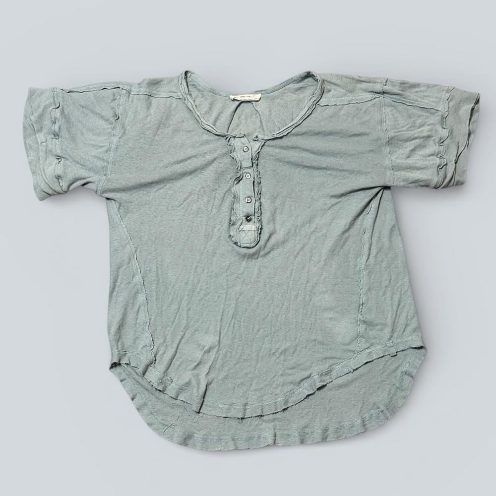 We The Free by Free People Heritage Henley – Ocean Mist - Picture 2 of 6
